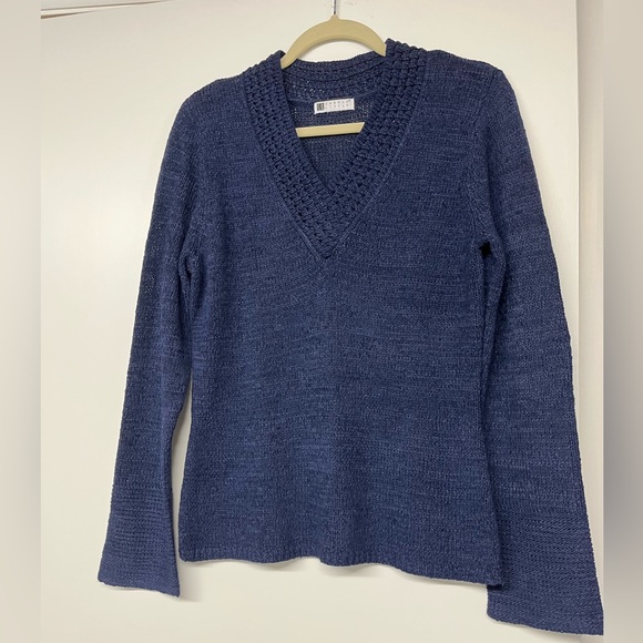 Carole Little V Neck Crochet Knit New Sweater - Picture 1 of 5